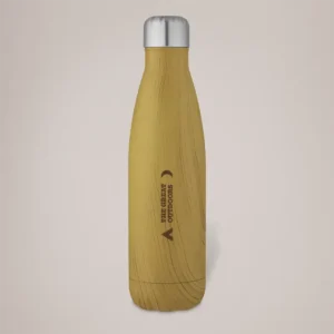 Cove Vacuum Insulated Stainless Steel Bottle with Wood Print Custom Wood-Effect Stainless Steel Bottle (500ml)