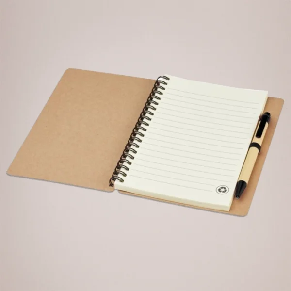 Custom Recycled Notebook with Pen - Image 4